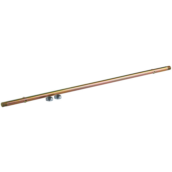 A long metal rod with two nuts on it.
