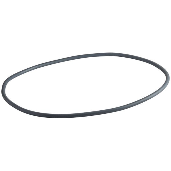 A black rubber ring with a grey rubber tube on a white background.