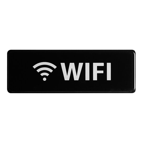 Thunder Group WiFi Sign - Black and White, 9" x 3"