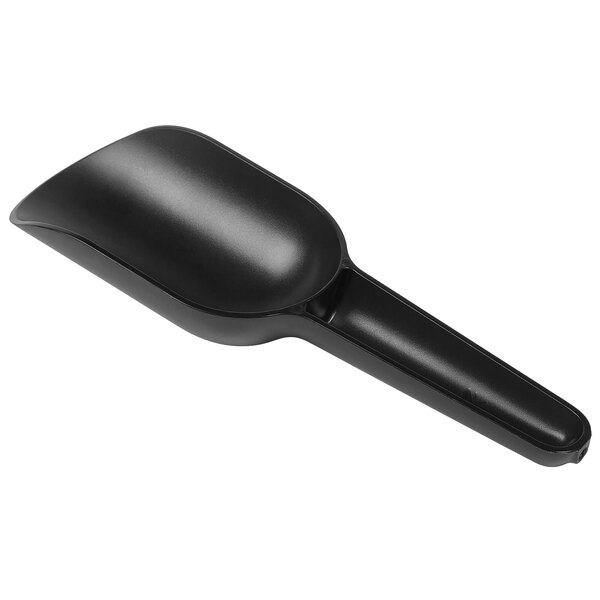 A black acrylic scoop with a handle.