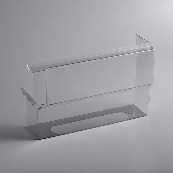 A clear plastic container with a rectangular surface.
