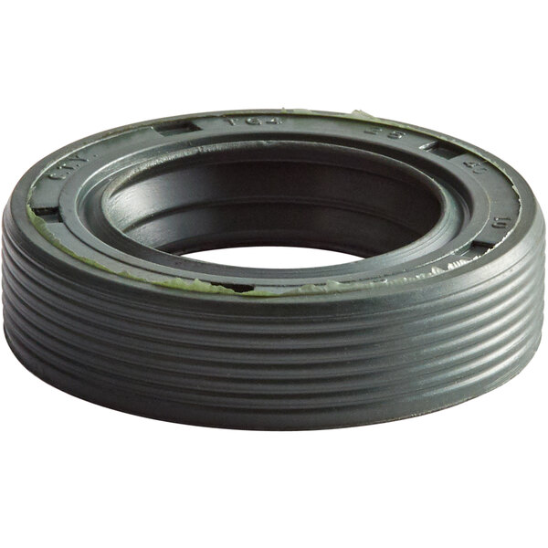 An Avantco black rubber oil seal with a hole in the middle.