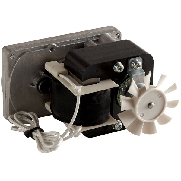 An Avantco drive motor with a white fan attached.