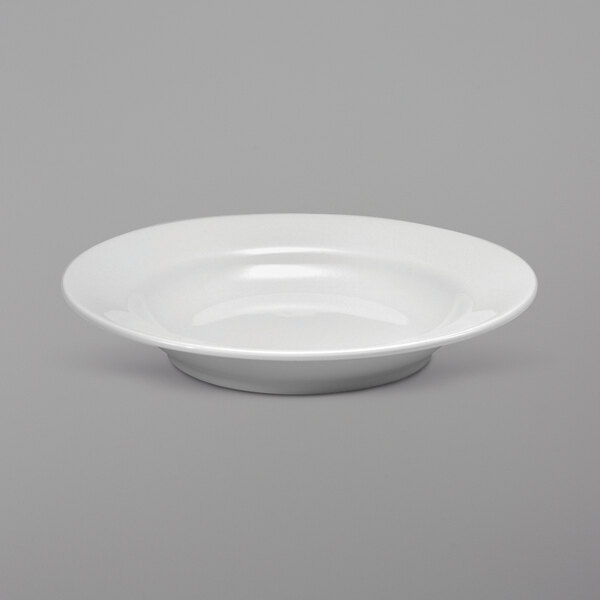 A white porcelain bowl with a small rim.