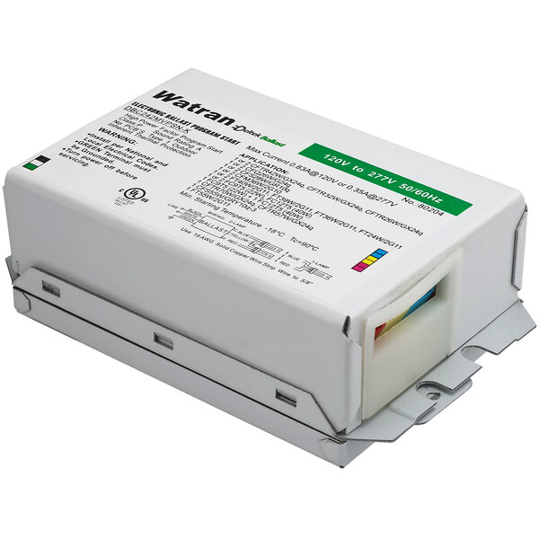 A white box with green and black text for Satco Electronic Multi-Volt DC Ballast Kit.