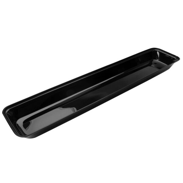 A long black rectangular Delfin market tray.