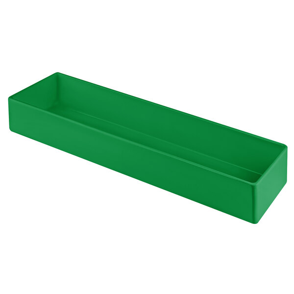 A green rectangular Tablecraft bowl.
