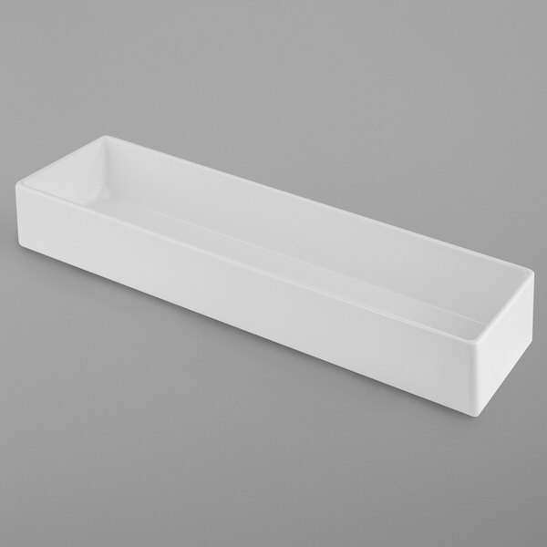 A white rectangular Tablecraft bowl.