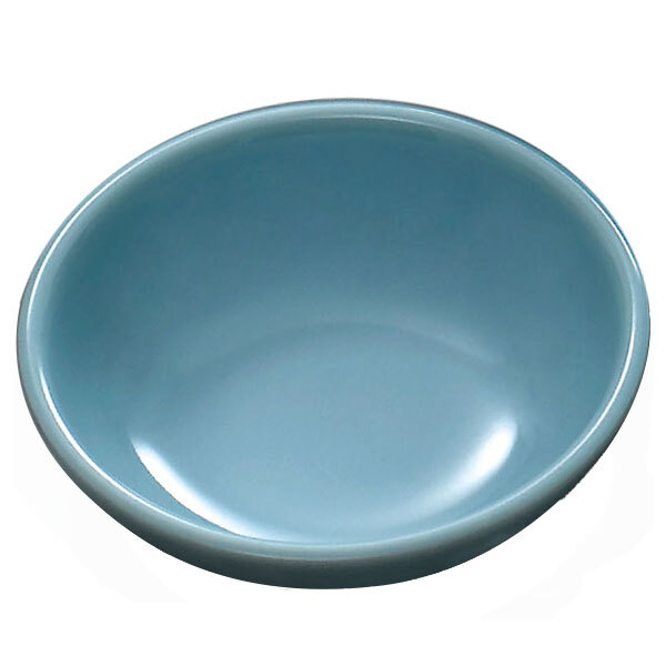 A blue Thunder Group melamine bowl.
