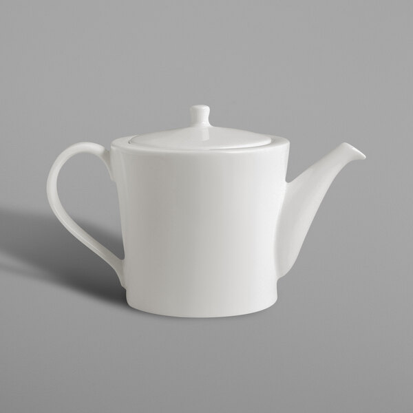 A white RAK Porcelain teapot and lid.