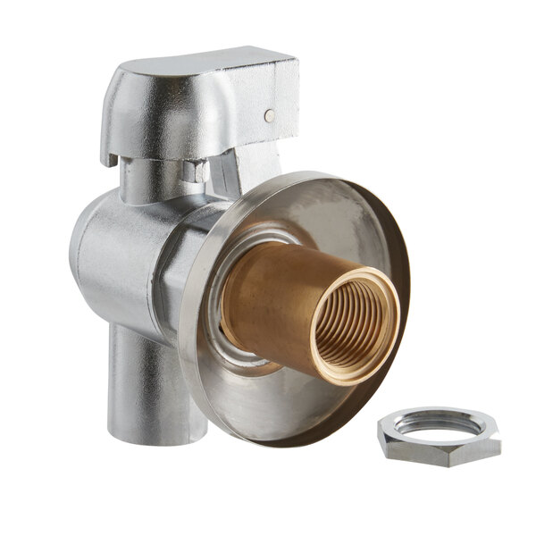 A silver metal Carnival King faucet drain assembly with a nut and bolt on a silver metal pipe.