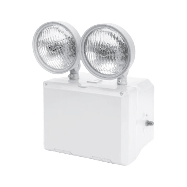 Lavex Wet Location Cold Weather-Ready Remote Capable Dual Head LED Gray Emergency Light with Battery Backup
