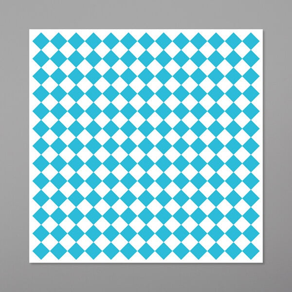 Blue and white checkered deli wrap paper.