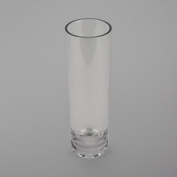 A clear polycarbonate accent vase.