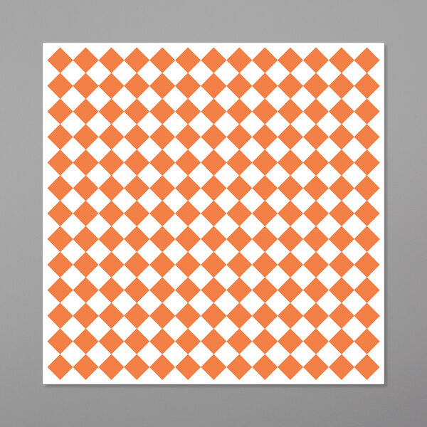 Orange and white checkered deli wrap paper.
