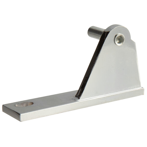 A metal hinge bracket for refrigeration equipment.