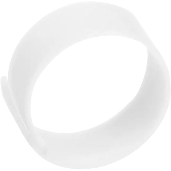 A white circle with a curved edge.