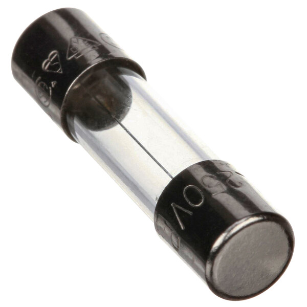 A black and silver metal tube with a black cap, containing a Jackson Polytron Timer fuse.