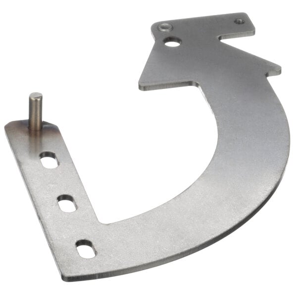 A Noble Warewashing right hinge weldment with a metal bracket and holes.