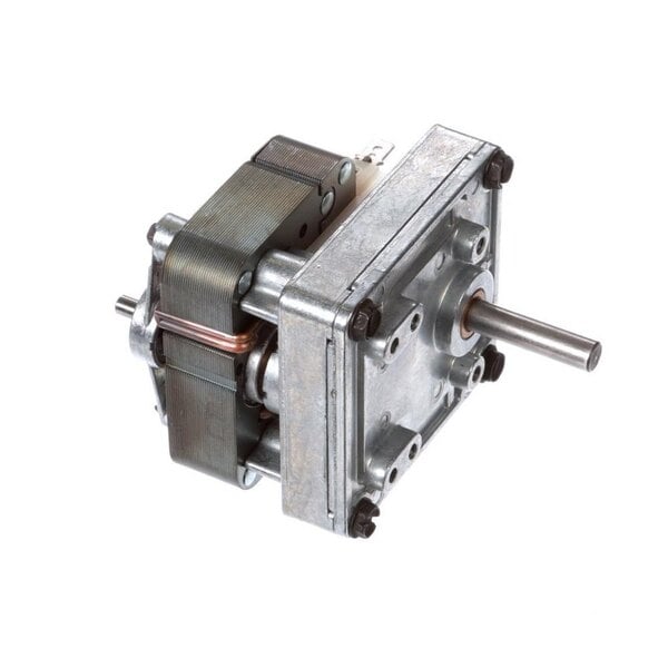 A Noble Warewashing chemical pump motor with a metal shaft.