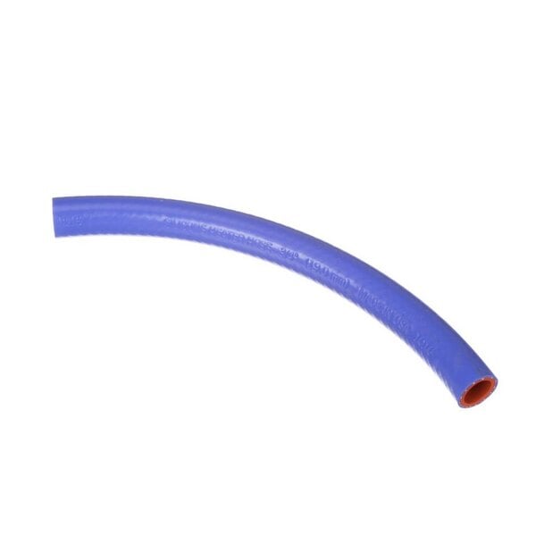 A blue flexible hose with white ends.