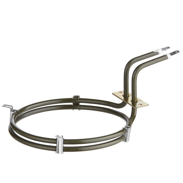 A round metal heating element with metal rods.