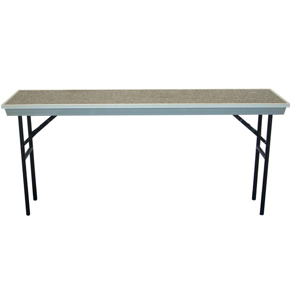 A rectangular table with a National Public Seating TPA Level-4 Add On for Trans-Port TP72 Straight Riser on top.