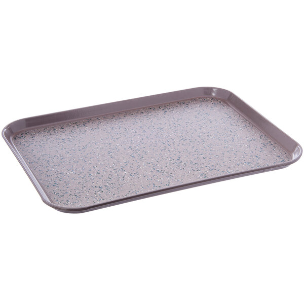 A Dinex Glasteel rectangular fiberglass tray with a speckled surface.