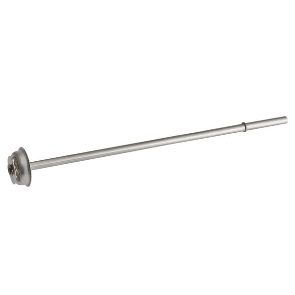 An Avantco stainless steel basket stem with a round metal handle.