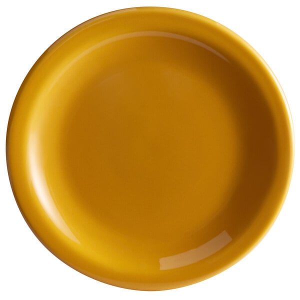 A yellow Libbey Cantina porcelain plate.