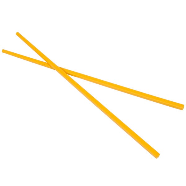 A pair of yellow sticks.