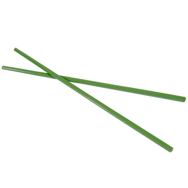 A pair of green Town melamine chopsticks.