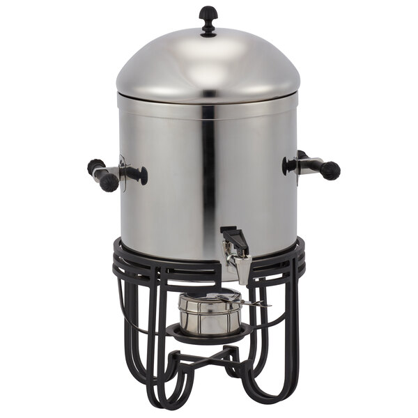 An American Metalcraft stainless steel coffee chafer urn with a lid.