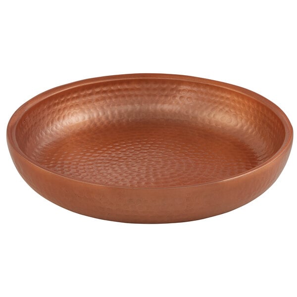 An American Metalcraft copper seafood tray with a textured surface.
