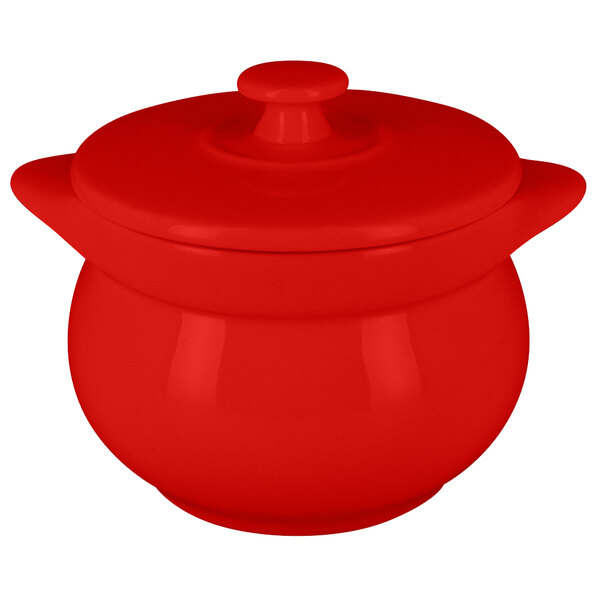 A red RAK Porcelain Chef's Fusion tureen with lid.
