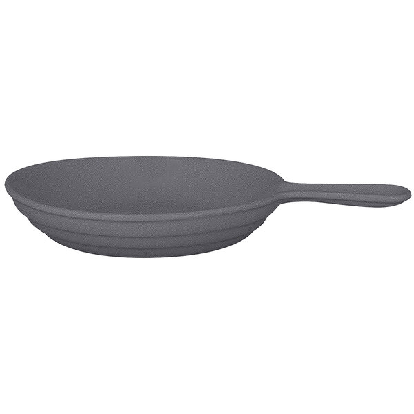 A RAK Porcelain stone gray frying pan with a handle.