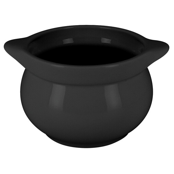 A black RAK Porcelain Chef's Fusion tureen with a lid.