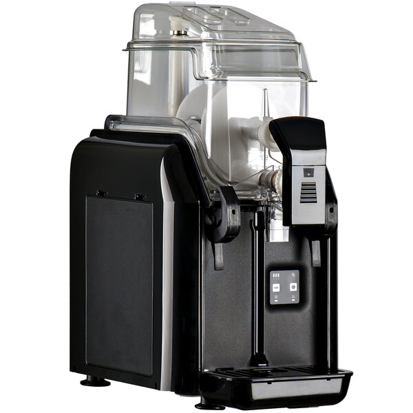 A black and clear Fetco by Elmeco Big Biz frozen beverage machine.