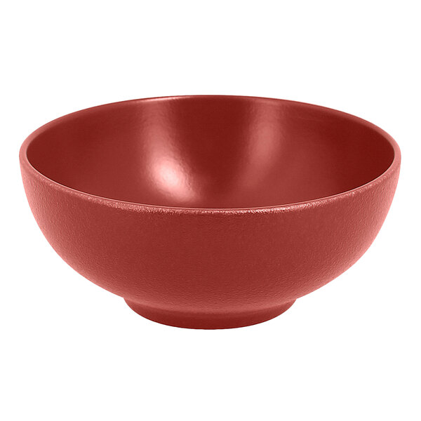 A RAK Porcelain Neo Fusion Magma Dark Red bowl.