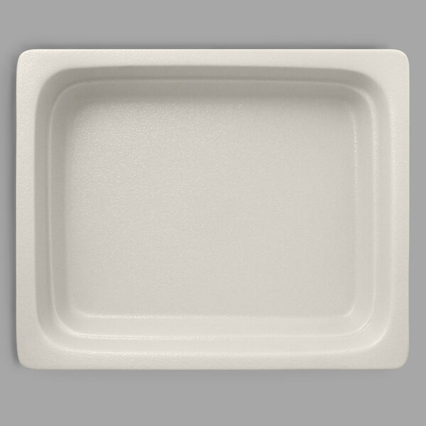 A white square RAK Porcelain Neo Fusion Gastronorm pan with a lid on it.