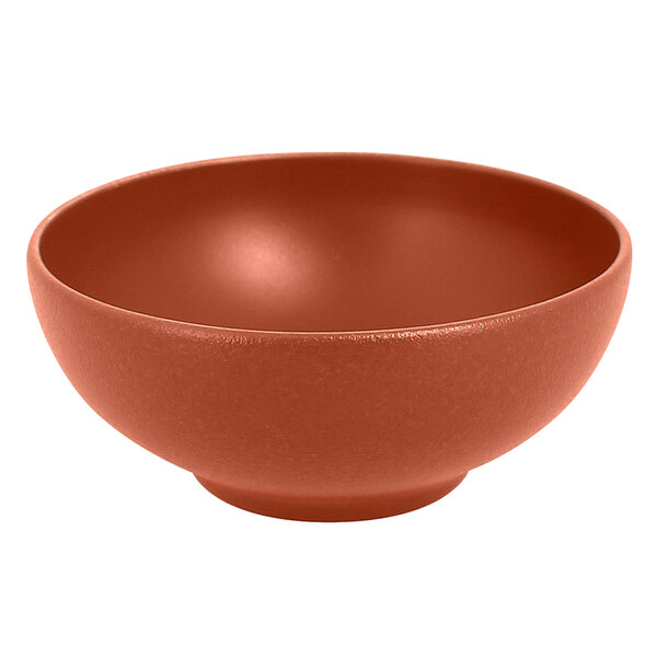 A brown bowl with a white background.