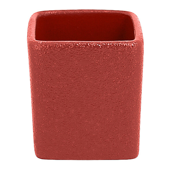 A red square RAK Porcelain Neo Fusion ramekin.