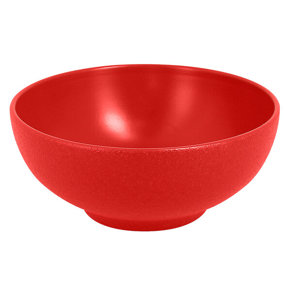 A RAK Porcelain Neo Fusion ember red bowl.