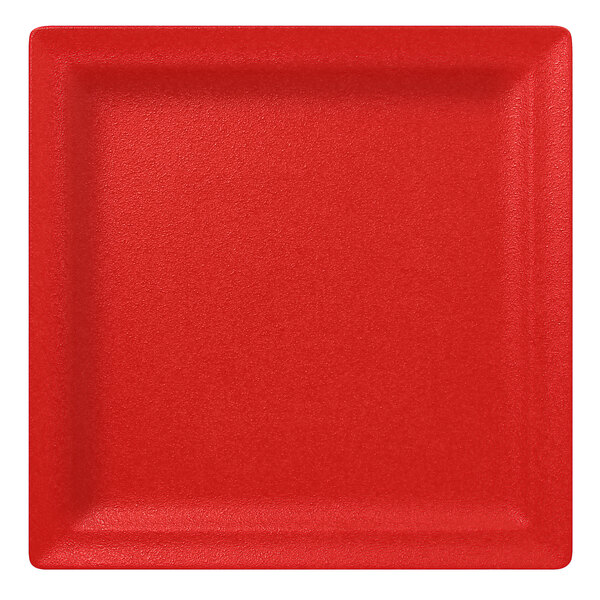 A red square RAK Porcelain plate.