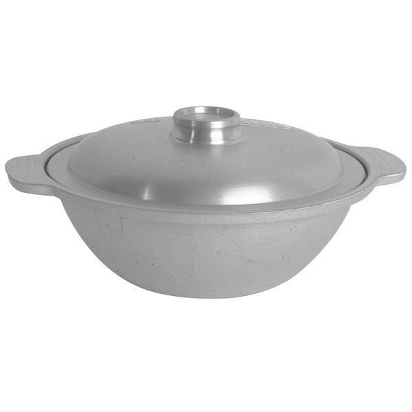 A Thunder Group San Bai cast aluminum wok with lid.