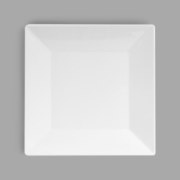 A white square Elite Global Solutions melamine plate.