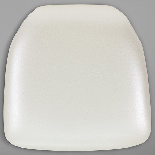 A white hard vinyl cushion for a Chiavari chair.