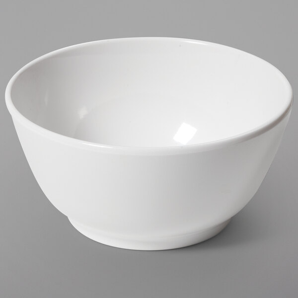 A white GET Melamine salad/soup bowl on a gray surface.