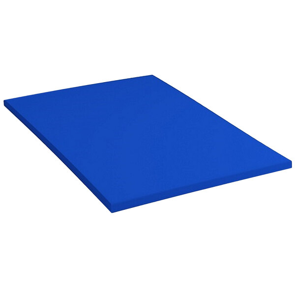 A royal blue rectangular foam mat with vinyl covering.