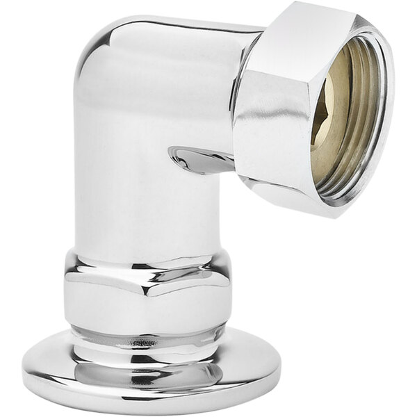 A silver T&S coupling inlet with a chrome nut.
